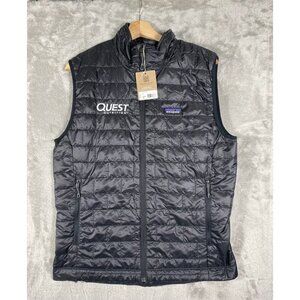NWT Patagonia Men’s Nano Puff Vest Black Embroidered Quest Nutrition Logo Size M